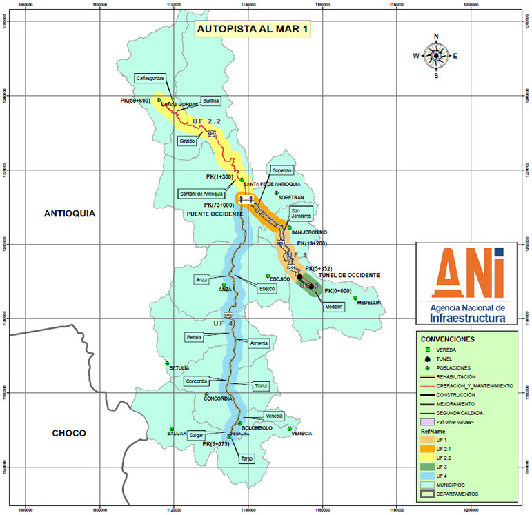 Mapa Vía al Mar Uno